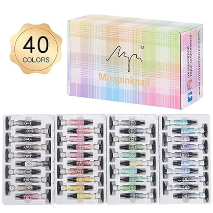 40-Color Gel Palette Painting Gel for Nail Art – Individual Squares, UV LED, DIY Nail Design Avelisse