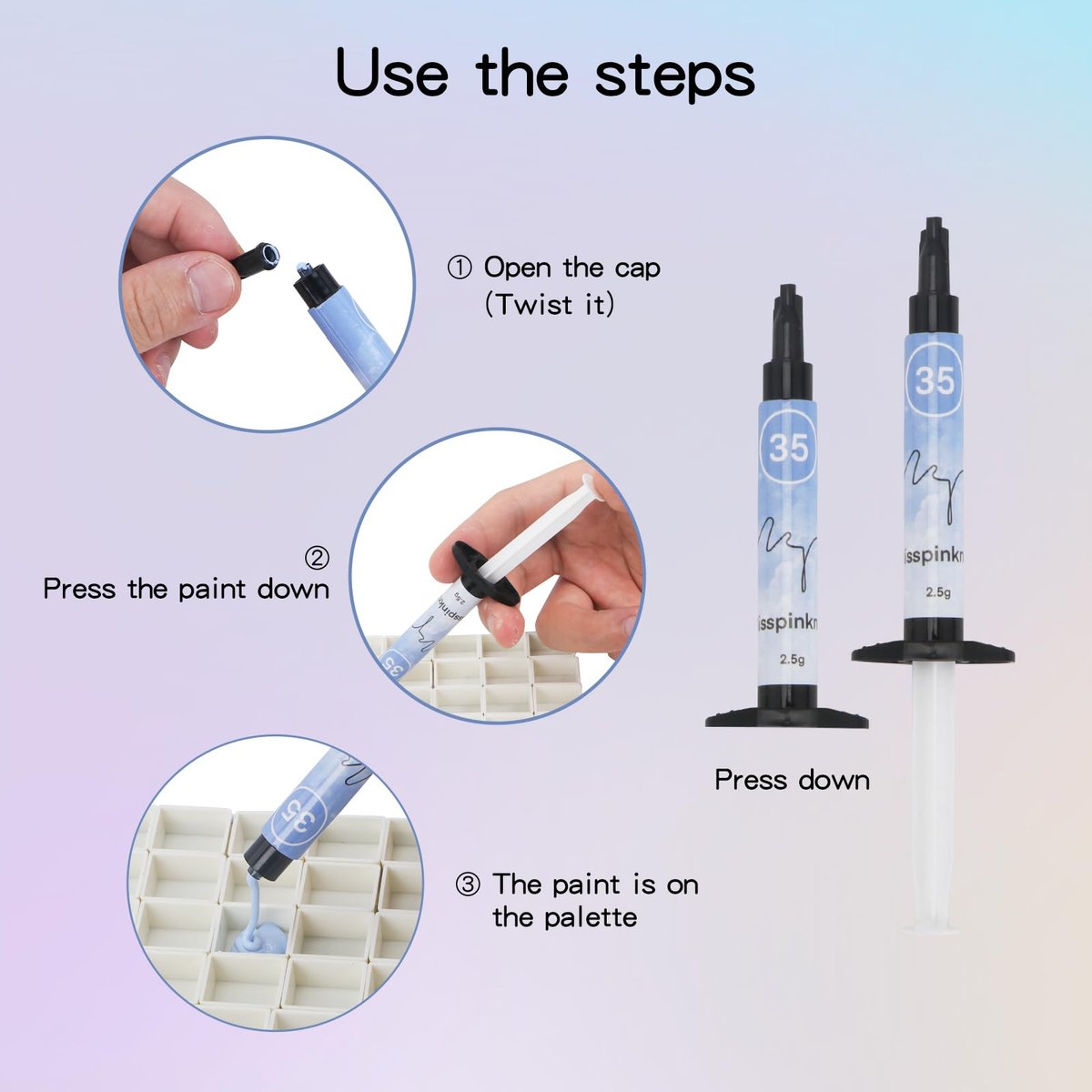 40-Color Gel Palette Painting Gel for Nail Art – Individual Squares, UV LED, DIY Nail Design Avelisse