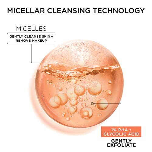 Garnier SkinActive Gentle Peeling Micellar Water with 1% PHA and Glycolic Acid, Face Exfoliant, Facial Cleanser and Makeup Remover, 2 Pack, 27 Fl Oz Each Avelisse