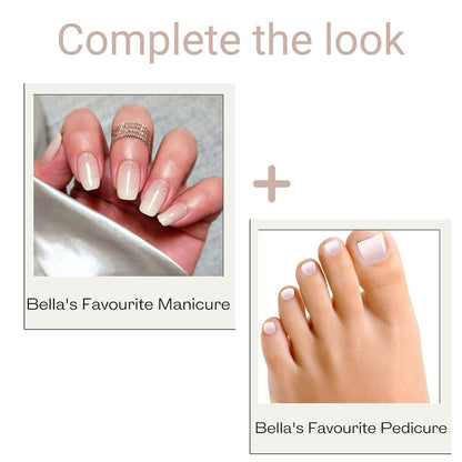 Alice & Bella Semi-Cured Gel Pedicure Strips (Bella's Fave) - 36-Piece Toenail Wraps Kit | UV Light Required | Long-Lasting Salon-Quality Pedicure at Home