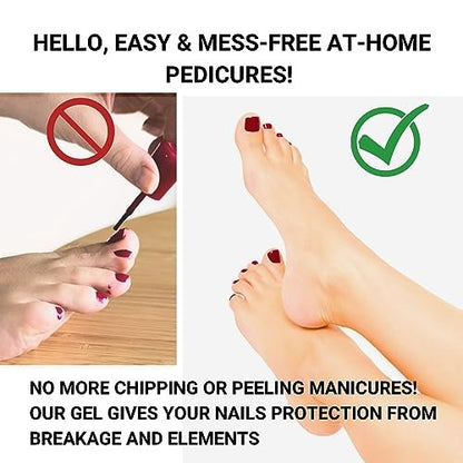 Alice & Bella Semi-Cured Gel Pedicure Strips (Bella's Fave) - 36-Piece Toenail Wraps Kit | UV Light Required | Long-Lasting Salon-Quality Pedicure at Home