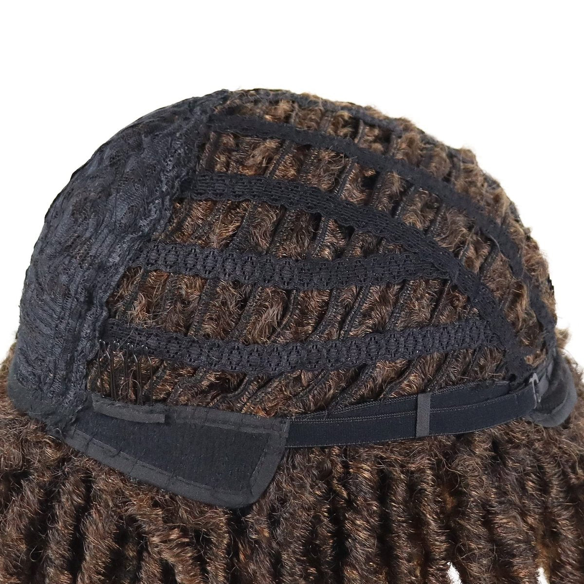 GNIMEGIL Short Braided Wig: Afro Bob Ombre Brown Crochet Twist Hair Dreadlocks Natural Synthetic Wig for Black Men – Breathable Braids - görsel 9