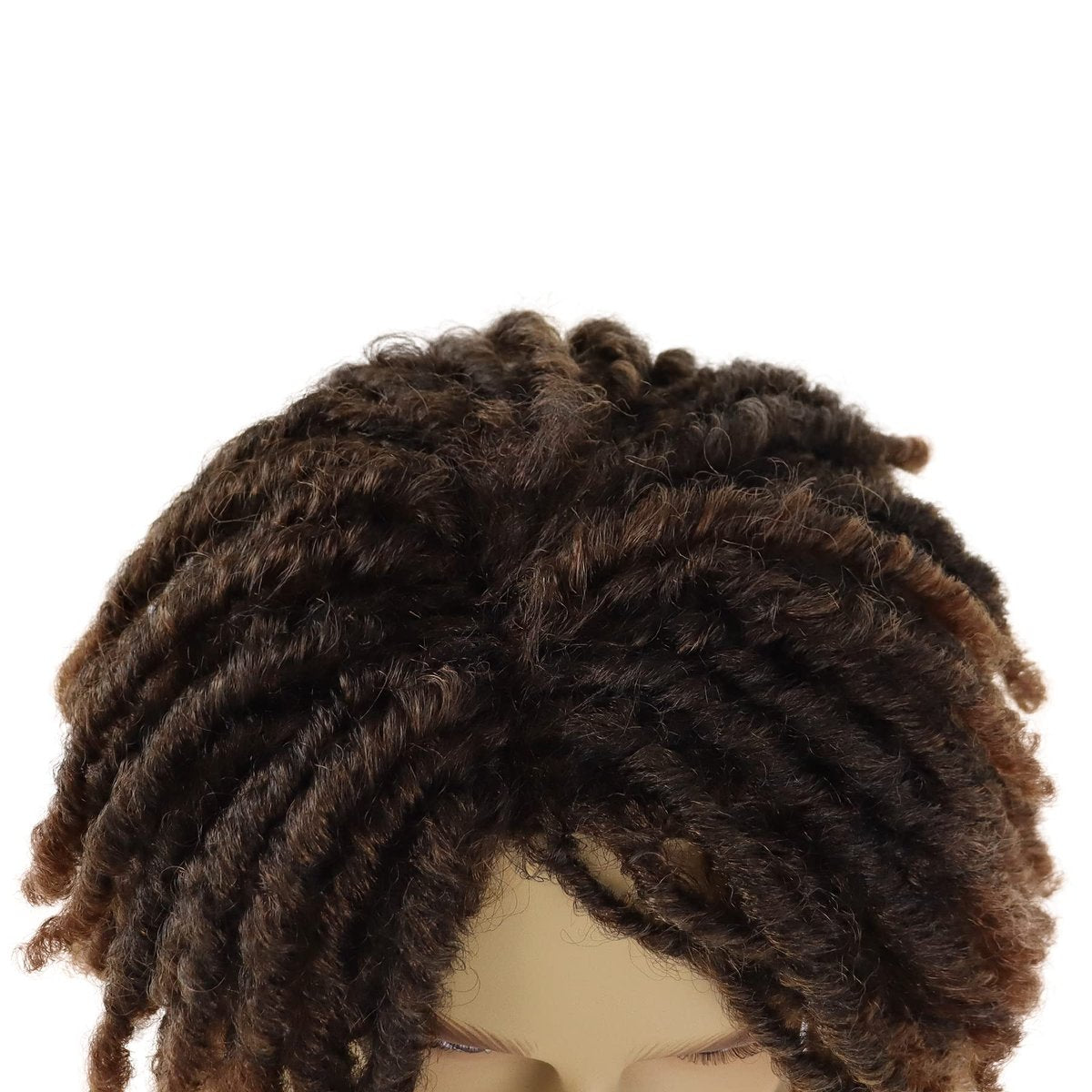GNIMEGIL Short Braided Wig: Afro Bob Ombre Brown Crochet Twist Hair Dreadlocks Natural Synthetic Wig for Black Men – Breathable Braids - görsel 13