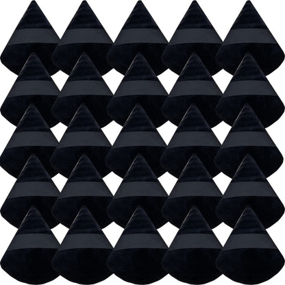 GXXMEI 30-Pack Triangle Powder Puffs – Soft Synthetic Velour Makeup Sponges for Loose Powder, Mineral Powder, Contouring & Setting