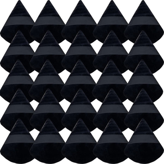 GXXMEI 30-Pack Triangle Powder Puffs – Soft Synthetic Velour Makeup Sponges for Loose Powder, Mineral Powder, Contouring & Setting