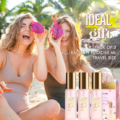 AQUA BLANCE Body Spray for Women, Body Fragrance Mist Gift Set, 3-Pack, Each 60ml/2.1 Fl Oz, Travel Size Three Scents, Womens Body Spray