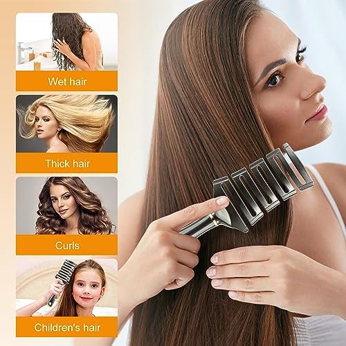 SHINLEA Curved Detangling Brush for Curly Hair - Professional Vented Anti-Tangle Brush for Wet & Dry, Ideal for Textured 2A to 4C Hair and Thick Blow Drying - görsel 10