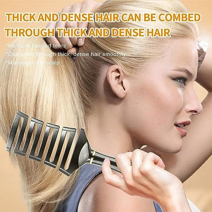 SHINLEA Curved Detangling Brush for Curly Hair - Professional Vented Anti-Tangle Brush for Wet & Dry, Ideal for Textured 2A to 4C Hair and Thick Blow Drying