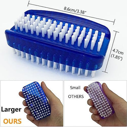 GKETN 2-Pack 2-Sided Nylon Bristle Nail Brush for Cleaning Fingernails - Soft & Stiff Scrubber for Men, Women, and Professionals