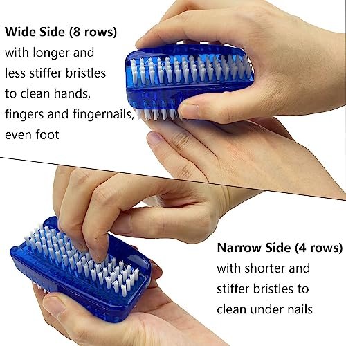 GKETN 2-Pack 2-Sided Nylon Bristle Nail Brush for Cleaning Fingernails - Soft & Stiff Scrubber for Men, Women, and Professionals - görsel 10