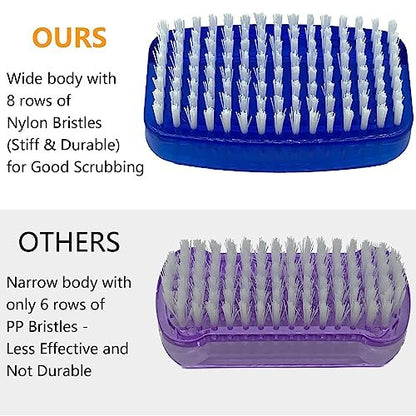 GKETN 2-Pack 2-Sided Nylon Bristle Nail Brush for Cleaning Fingernails - Soft & Stiff Scrubber for Men, Women, and Professionals