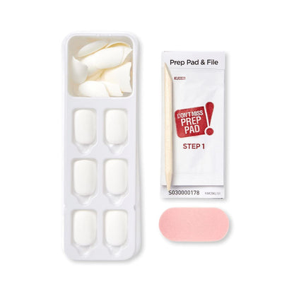 KISS imPRESS Color Press-On Manicure Fake Nails - Brie, Short Length, Matte Solid Color, 30 Nails + Prep Pad & Tools