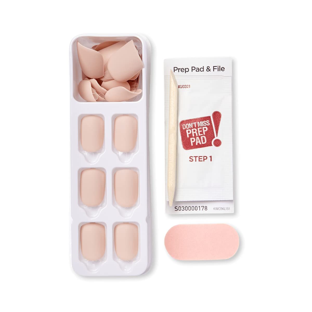imPRESS KISS Color Press-On Manicure Fake Nails - Perfect Timing, Short Length Matte Solid Color, 30 Count - görsel 3