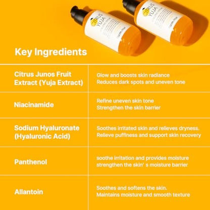 FARMSTAY Citrus Yuja Vitalizing Serum – Vitamin C & Niacinamide Brightening Serum for Dry and Sensitive Skin, Moisturizing Korean Skincare for Women and Men, 3.38 fl oz