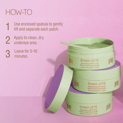 Pixi Beauty Dream-yEYE Calming Hydrogel Under Eye Patches - Vitamin A & Jasmine - 30 Pairs (60 Patches) Avelisse