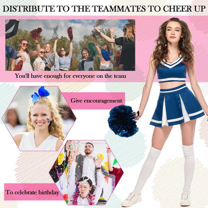 48 Pcs Cheer Gift Kit for Girls - Canvas Makeup Bags, Scrunchies, Mirrors & Lip Balm Keychains