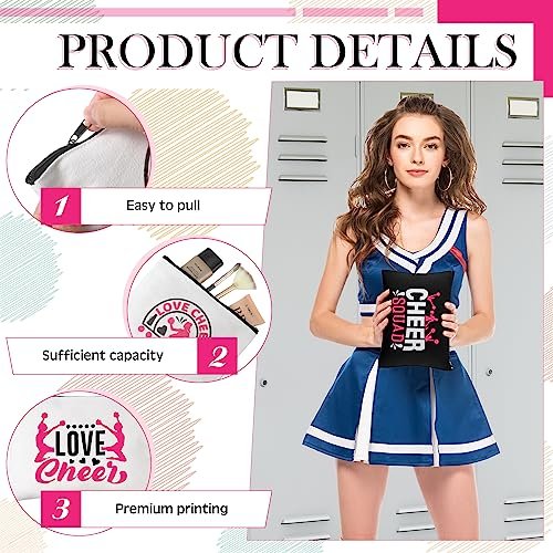 48 Pcs Cheer Gift Kit for Girls - Canvas Makeup Bags, Scrunchies, Mirrors & Lip Balm Keychains - görsel 8