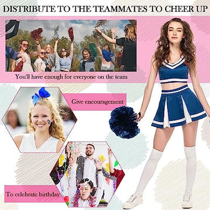 48 Pcs Cheer Gift Kit for Girls - Canvas Makeup Bags, Scrunchies, Mirrors & Lip Balm Keychains