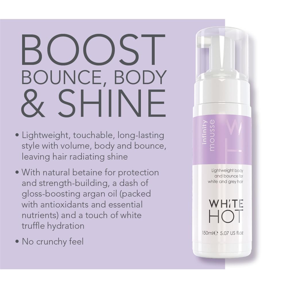 White Hot Infinity Mousse - Volumizing Hair Mousse for Salon-Worthy Style, 150ml - görsel 3