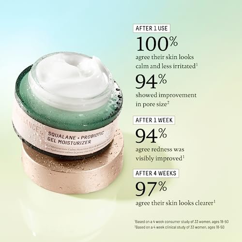 Biossance Squalane + Probiotic Balancing Face Gel Moisturizer - Advanced Formula for Oily & Acne-Prone Skin, 1.69 oz Avelisse