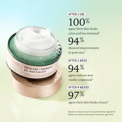 Biossance Squalane + Probiotic Balancing Face Gel Moisturizer - Advanced Formula for Oily & Acne-Prone Skin, 1.69 oz Avelisse