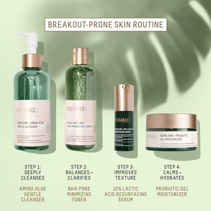 Biossance Squalane + Probiotic Balancing Face Gel Moisturizer - Advanced Formula for Oily & Acne-Prone Skin, 1.69 oz Avelisse