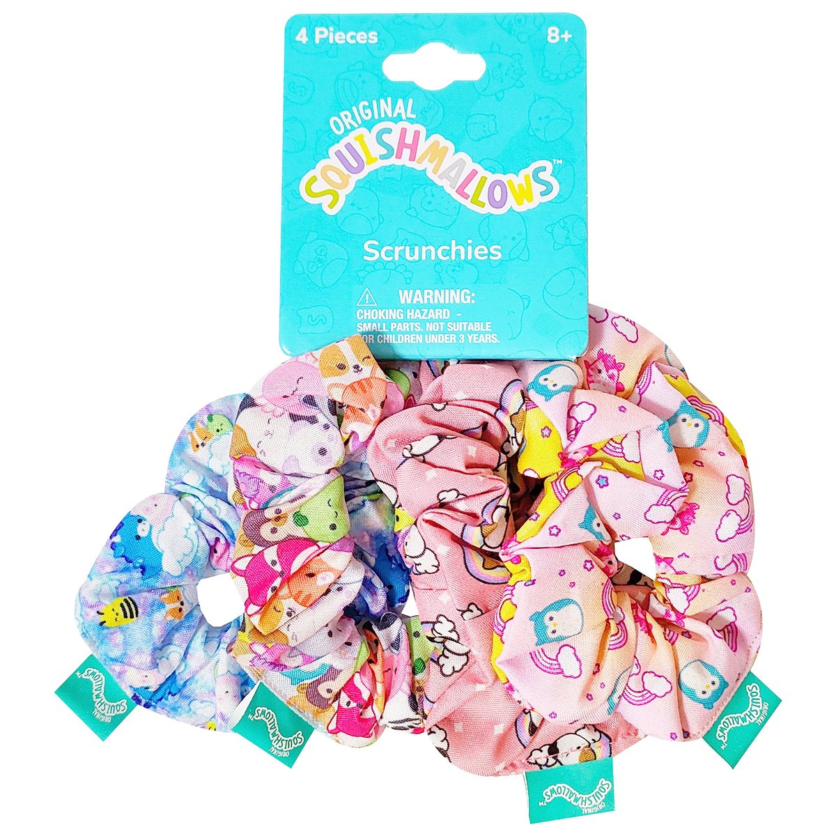 LUV HER Squishmallows Cute Scrunchies for Girls - 4 Large Printed Hair Scrunchies with Favorite Characters, Ages 8+ - görsel 11