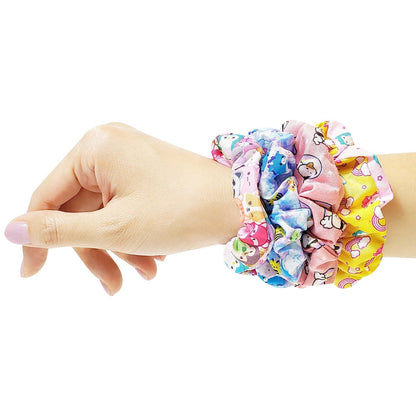 LUV HER Squishmallows Cute Scrunchies for Girls - 4 Large Printed Hair Scrunchies with Favorite Characters, Ages 8+