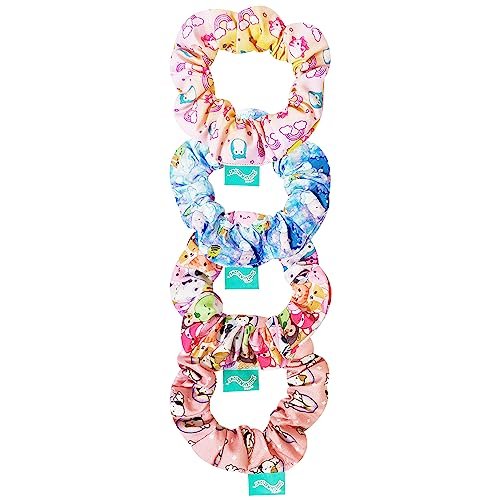 LUV HER Squishmallows Cute Scrunchies for Girls - 4 Large Printed Hair Scrunchies with Favorite Characters, Ages 8+ - görsel 10