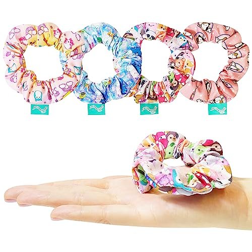 LUV HER Squishmallows Cute Scrunchies for Girls - 4 Large Printed Hair Scrunchies with Favorite Characters, Ages 8+ - görsel 6