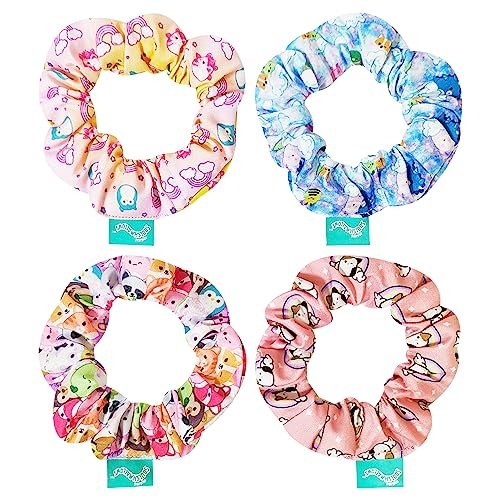 LUV HER Squishmallows Cute Scrunchies for Girls - 4 Large Printed Hair Scrunchies with Favorite Characters, Ages 8+ - görsel 2