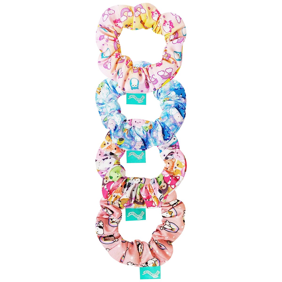 LUV HER Squishmallows Cute Scrunchies for Girls - 4 Large Printed Hair Scrunchies with Favorite Characters, Ages 8+ - görsel 9