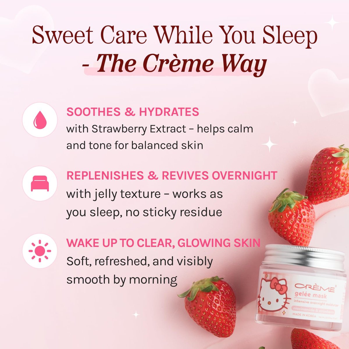 The Crème Shop Hello Kitty Klean Beauty™ Gelée Mask – 8.47 Fl Oz - görsel 5