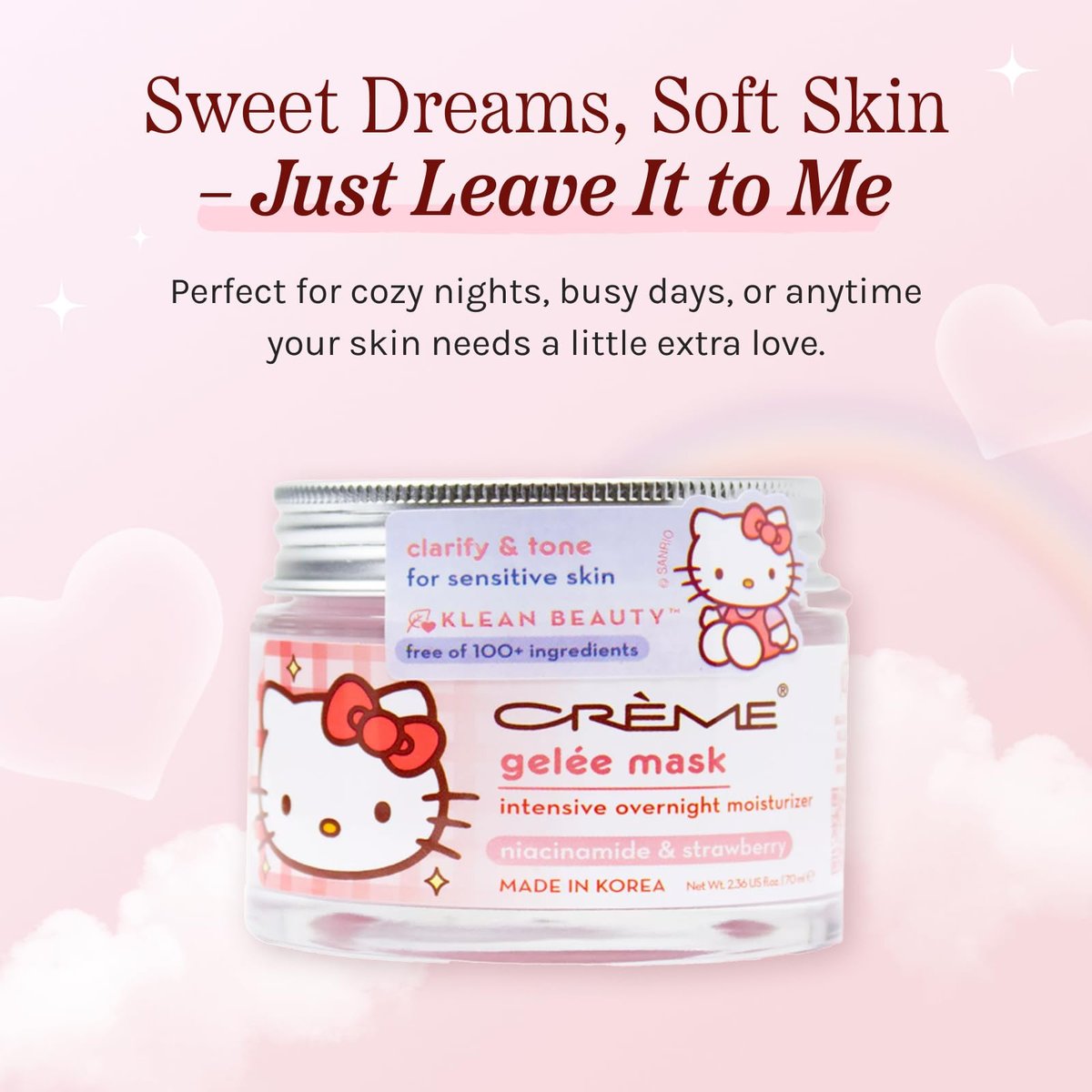 The Crème Shop Hello Kitty Klean Beauty™ Gelée Mask – 8.47 Fl Oz - görsel 9