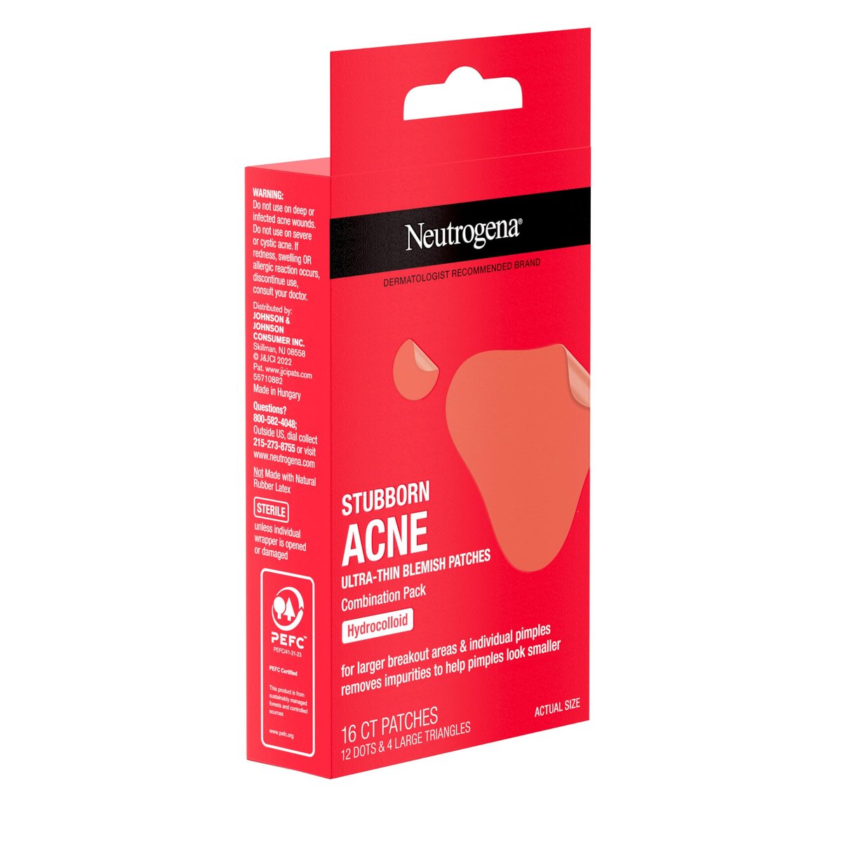 Neutrogena Stubborn Acne Ultra-Thin Blemish Patches, 16 Count - Clear Hydrocolloid Acne Pimple Patches for All Skin Types Avelisse
