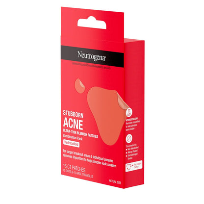 Neutrogena Stubborn Acne Ultra-Thin Blemish Patches, 16 Count - Clear Hydrocolloid Acne Pimple Patches for All Skin Types Avelisse