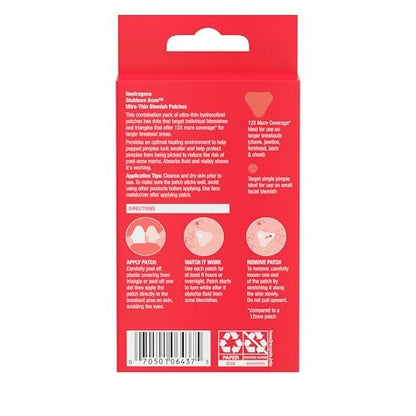 Neutrogena Stubborn Acne Ultra-Thin Blemish Patches, 16 Count - Clear Hydrocolloid Acne Pimple Patches for All Skin Types Avelisse