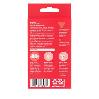 Neutrogena Stubborn Acne Ultra-Thin Blemish Patches, 16 Count - Clear Hydrocolloid Acne Pimple Patches for All Skin Types Avelisse