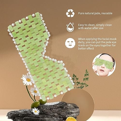 LazyGa Jade Eye Mask - 100% Real Jade Facial Cooling Mask for Hot & Cold Therapy, Reduces Wrinkles, Puffiness, Migraines, Anti-Aging - görsel 10