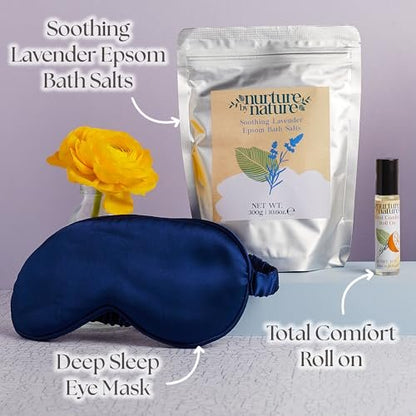New Mom Self Care Gift Set: Body Scrub, Lavender Pillow Spray, Sleep Mask, Body Butter, Shower Gel & Bath Salts – Vegan Friendly Baby Shower Gift Basket
