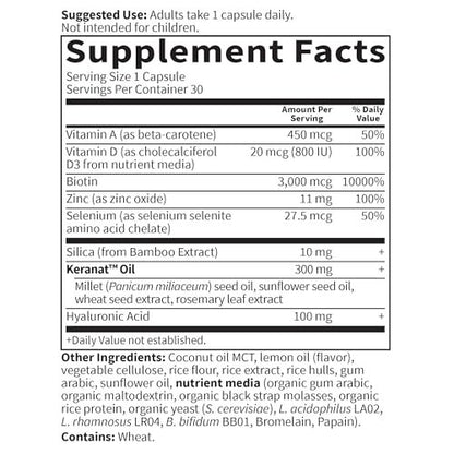 Garden of Life Hair Growth DuoCaps for Women and Men, 30ct – Vitamin Supplement for Thicker, Fuller Hair Avelisse