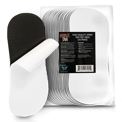 Bronze Tan Sticky Pads for Feet – 25 Pairs Disposable Non-Slip Tanning Foot Protectors – Eco-Friendly for Self-Tanning at Home or Salon