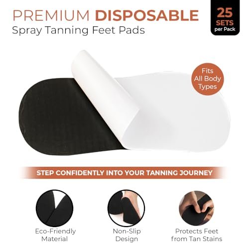 Bronze Tan Sticky Pads for Feet – 25 Pairs Disposable Non-Slip Tanning Foot Protectors – Eco-Friendly for Self-Tanning at Home or Salon - görsel 4