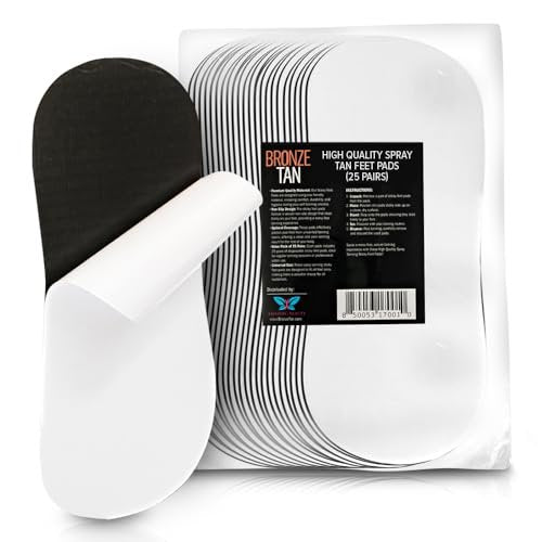 Bronze Tan Sticky Pads for Feet – 25 Pairs Disposable Non-Slip Tanning Foot Protectors – Eco-Friendly for Self-Tanning at Home or Salon - görsel 2