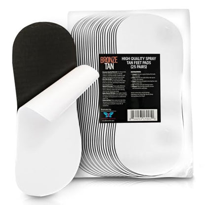 Bronze Tan Sticky Pads for Feet – 25 Pairs Disposable Non-Slip Tanning Foot Protectors – Eco-Friendly for Self-Tanning at Home or Salon