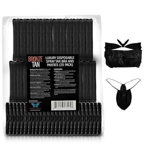 Bronze Tan Disposable Undergarments for Spray Tan - Non-Woven, Breathable, Full Coverage, Hygienic - 25 Pack, Universal Fit Avelisse
