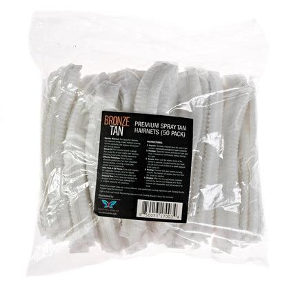 Bronze Tan Hair Nets for Spray Tanning - 50 Pack - Protect Hair from Tanning Solution - Salons & Home Use