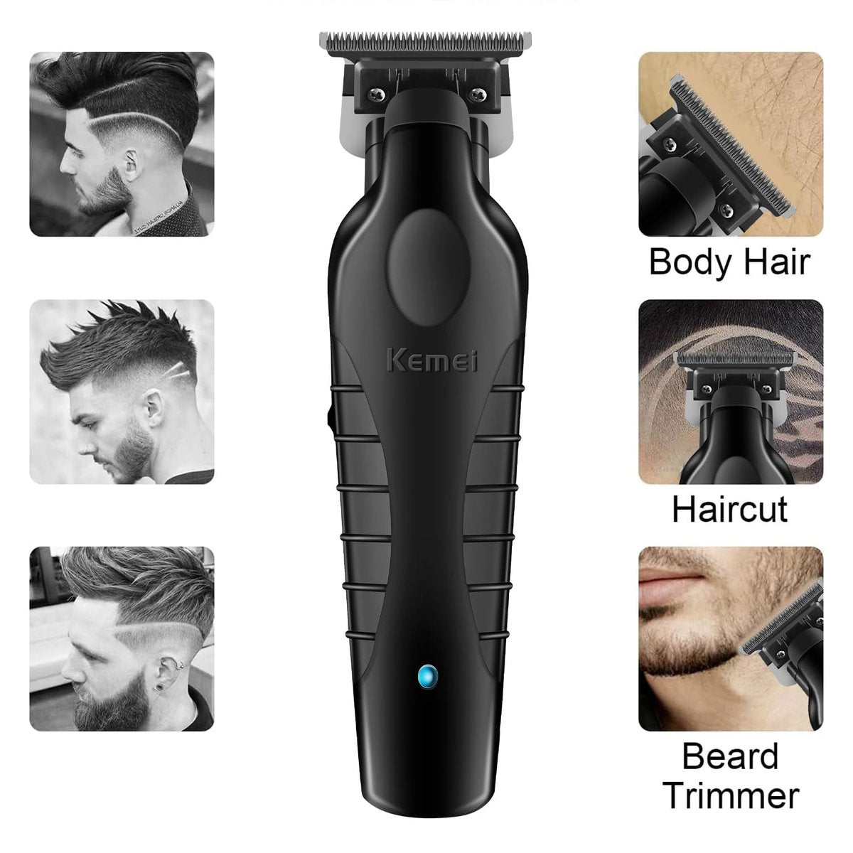KEMEI 2299 Professional Cordless Hair Clipper for Men - Precision Trimmer, Black Avelisse