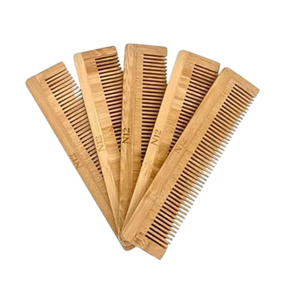 N12 Products 5-Pack Bamboo Wood Pocket Beard Comb Set – Natural Wooden Combs for Beard, Hair, Mustache, Men & Women, Eco-Friendly Travel Grooming