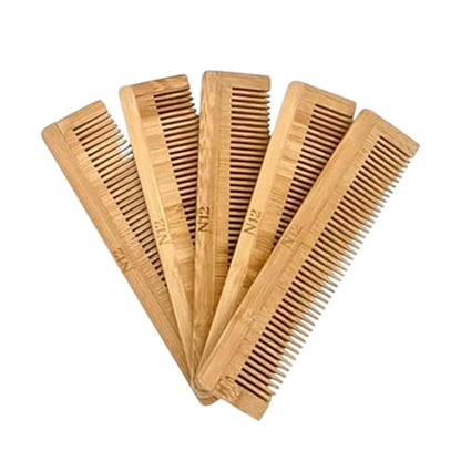N12 Products 5-Pack Bamboo Wood Pocket Beard Comb Set – Natural Wooden Combs for Beard, Hair, Mustache, Men & Women, Eco-Friendly Travel Grooming